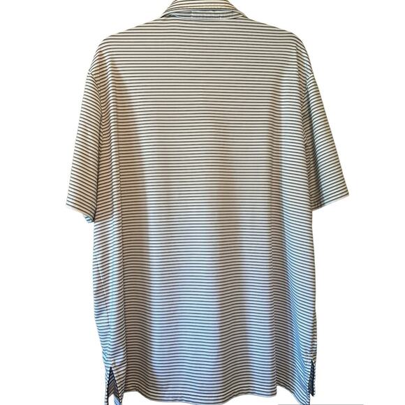RLX Ralph Lauren Performance Polo Black Gray Stripe XL - Picture 2 of 4